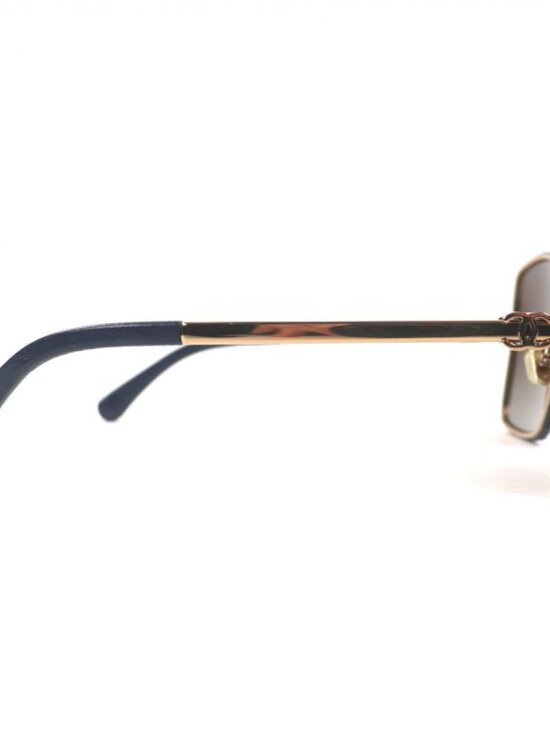 Chanel Denim CC Logo Contrast Sunglasses Gold Blue main image 5